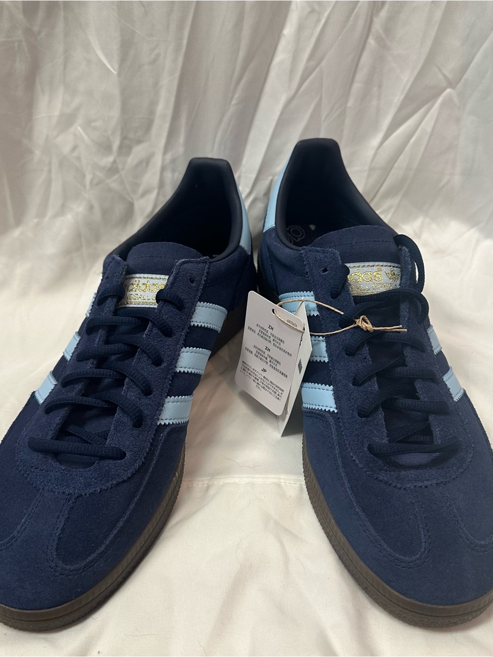 adidas Spezial Women’s Navy Suede Sneakers with Light Blue Stripes 9 NEW